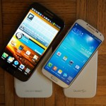The Galaxy Note 2 and Galaxy S4. Rumors point to a Galaxy Note 3 with a larger display and 1080P HD resolution.