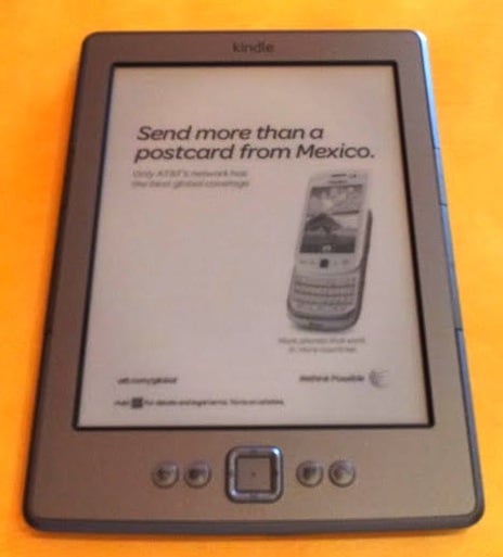 Amazon Kindle with ad showing while asleep