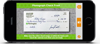 Use an iPhone remote check deposit app to cash a check without going to the bank.