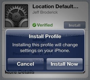 Install Profile for iPhone settings shortcuts
