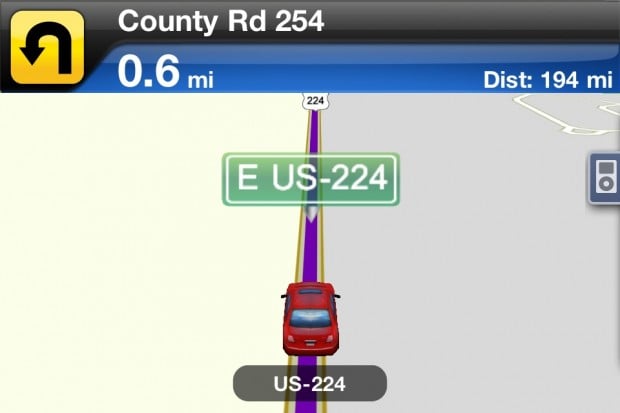 GPS by Telenav for iPhone Sample map from GPS by Telenav for iPhone