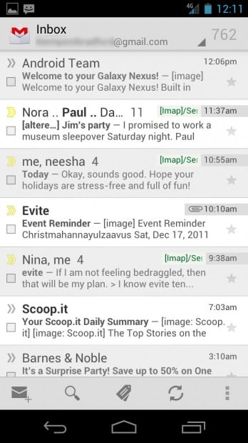 Gmail - Ice Cream Sandwich Android 4.0
