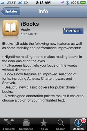 ibooks update