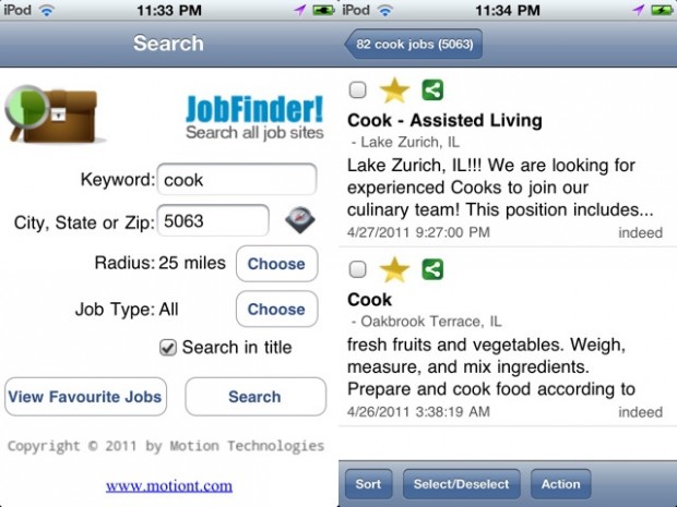 JobFinder iPhone App