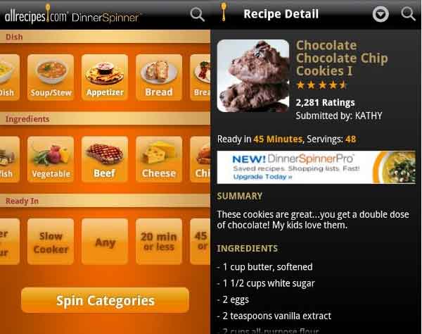 AllRecipes.com Dinner Spinner for Android