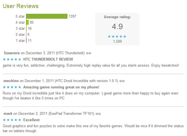 Android Market Reviews