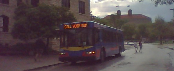 This bus wants you to call your mom