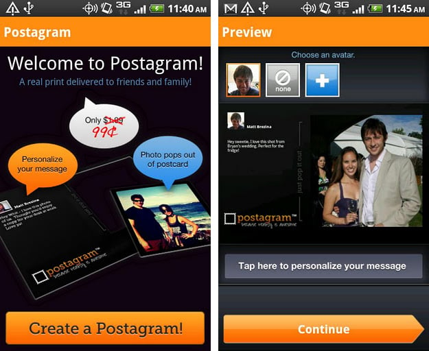 postagram postcards app for android