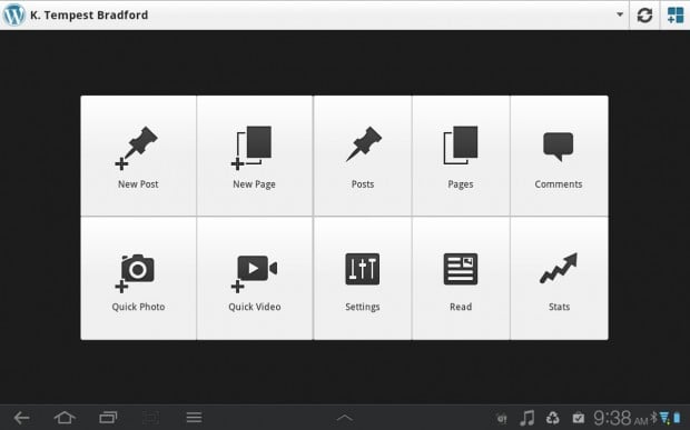 Dashboard on Tablets - WordPress 2.0