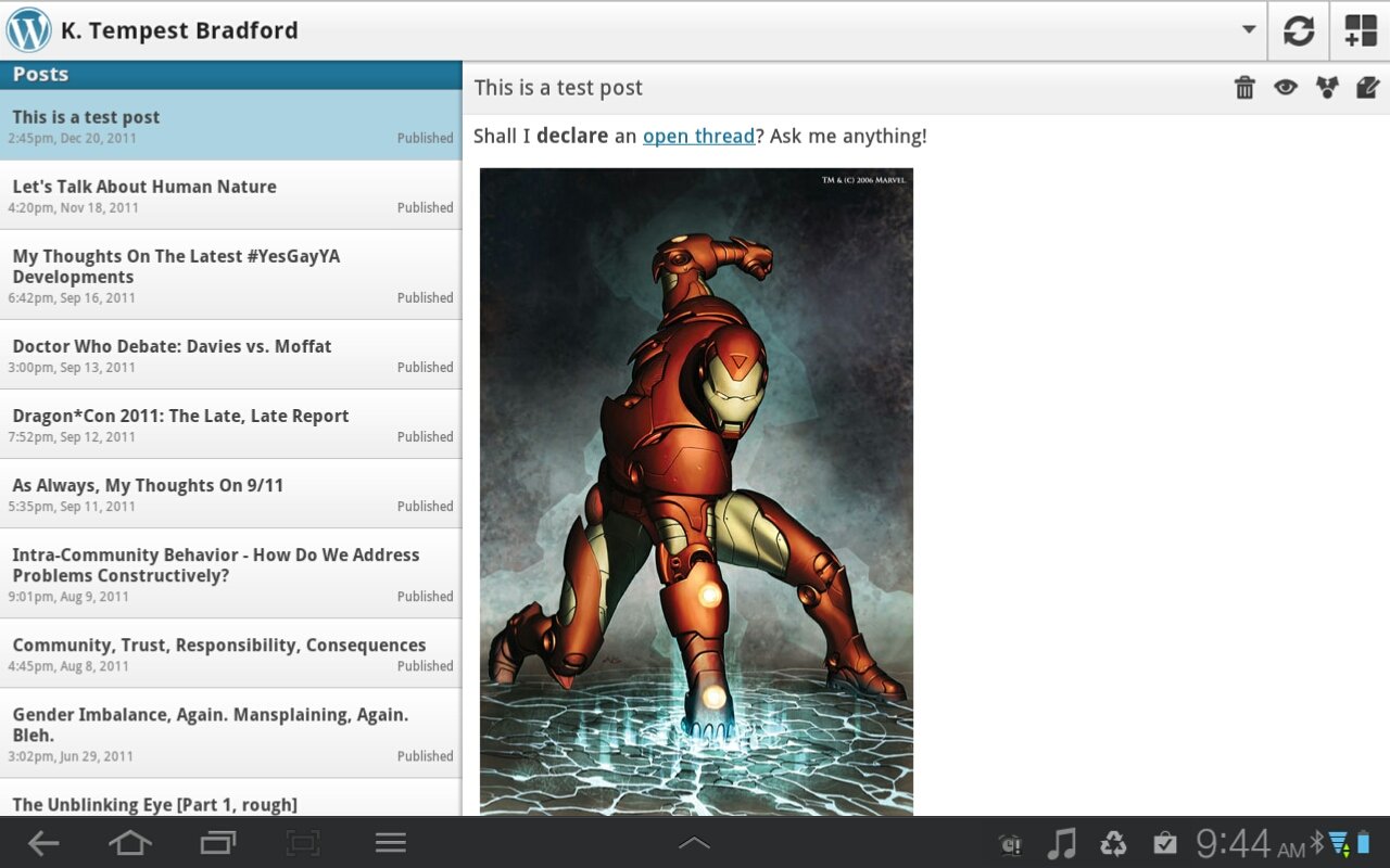 Post List - tablets - WordPress 2.0