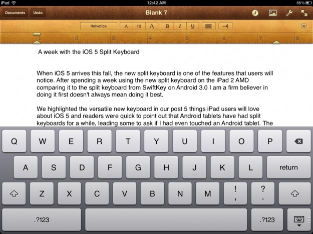 iPad keyboard docked