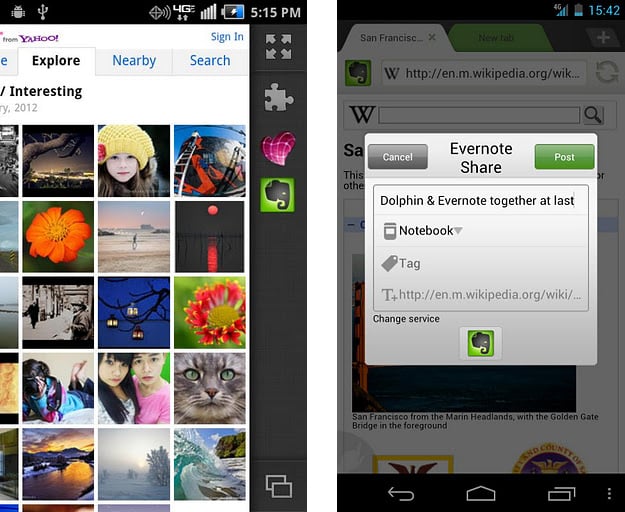 Evernote and Skitch Dolphin Browser add-ons