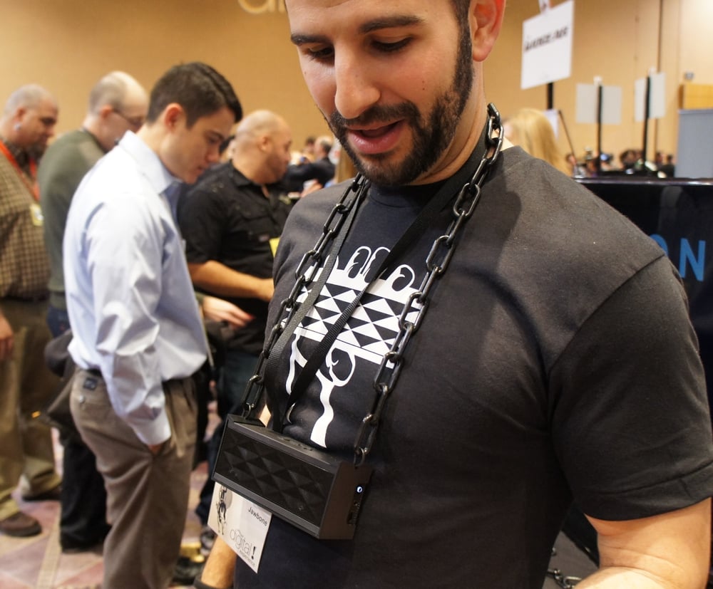 Jawbone Jambox worn around the neck