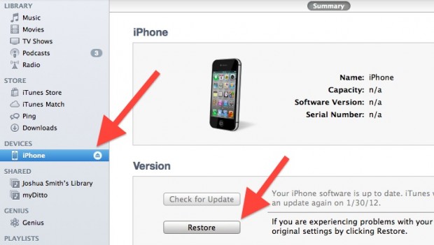iPhone 4S unjailbreak process
