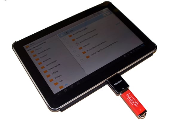 Galaxy Tab with USB Adapter