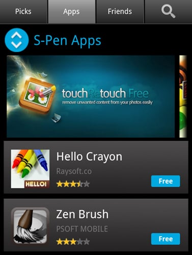 Galaxy Note S Pen Apps in Samsung Apps Galaxy Note S Pen Apps in Samsung Apps
