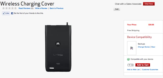 Motorola Droid 4 Wireless Charging Cover