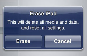 Erase iPad Confirmation