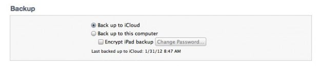 iTunes iPad Backup