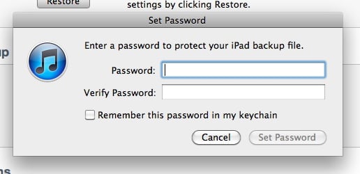 Backup password