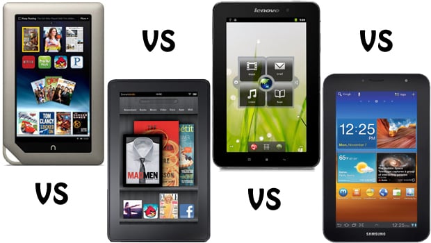 Galaxy Tab vs. Kindle Fire vs. Nook Tablet