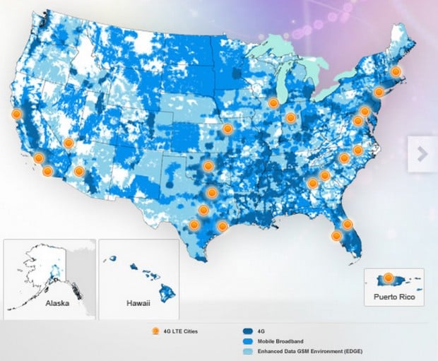 AT&T 4G LTE Coverage Map