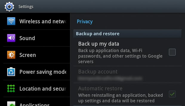 Android Built-in Backup and Restore