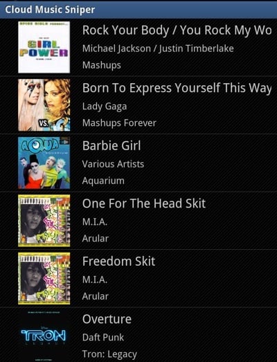 Cloud Music Sniper - List of Sniped Tracks Cloud Music Sniper - List of Sniped Tracks