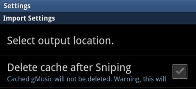 Cloud Music Sniper Settings - message cut off Cloud Music Sniper Settings - message cut off