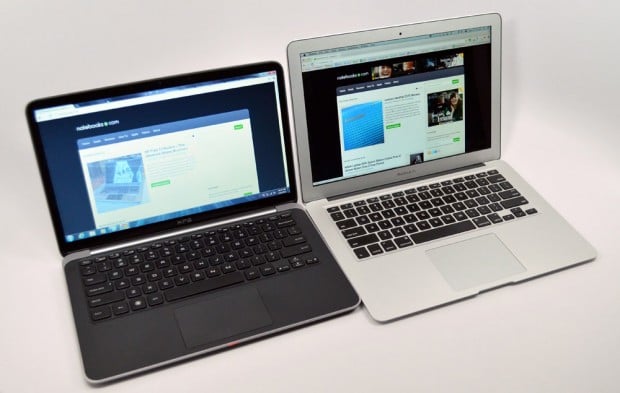 Dell XPS 13 Ultrabook vs. MacBook Air angle