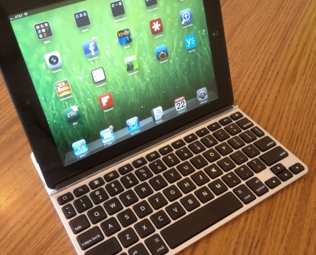 ZAGGfolio Keyboard outside the case with iPad in Landscape