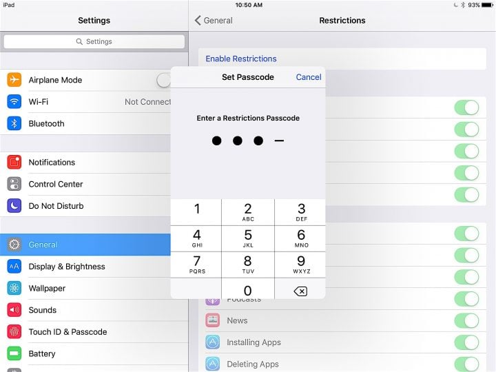 Set up iPad parental controls.
