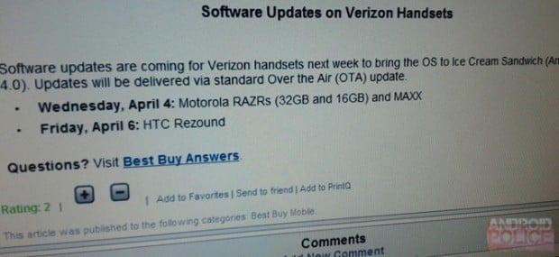 Android 4.0 Dates For Droid RAZR, RAZR MAXX and HTC Rezound Confirmed?