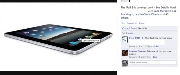 free ipad 3 on facebook trick free ipad 3 on facebook trick