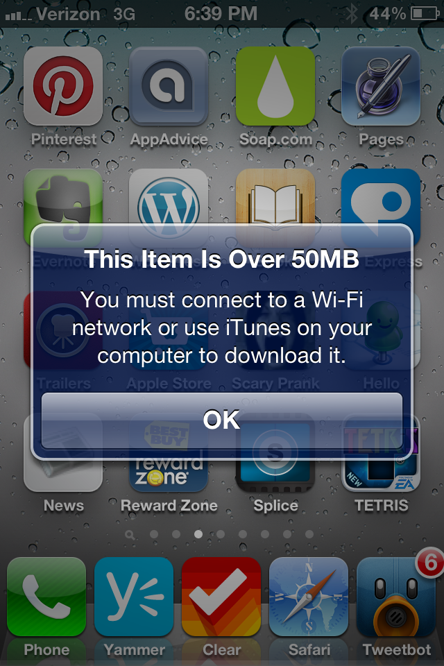 iOS App Download 50MB Limit