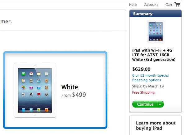 white 4g lte ipad ship dates slip