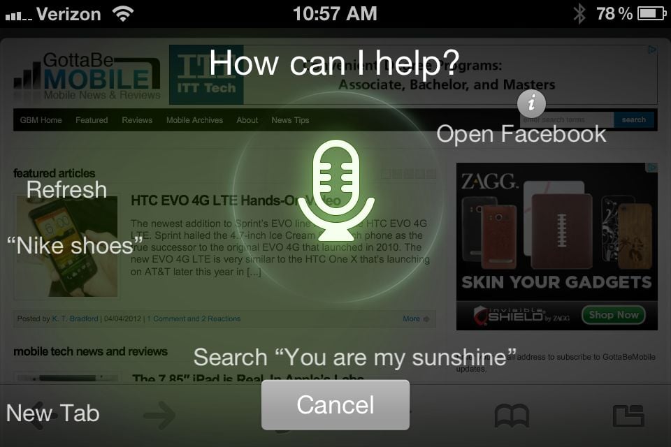 Dolphin Browser iPhone Sonar