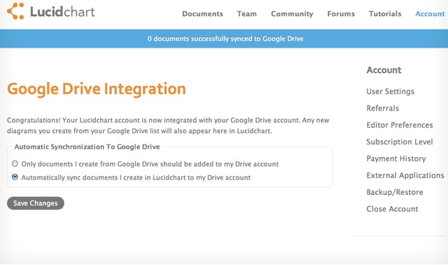 Google Drive Lucidchart Integration