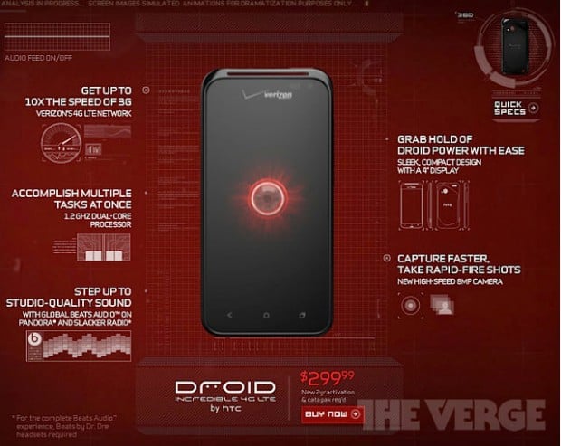 Verizon Accidentally Teases HTC Droid Incredible 4G LTE For A Few Minutes