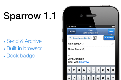 Sparrow for iPhone 1.1