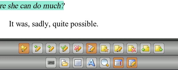 TextMaker Reviewing, Track Changes, and Comments Toolbar