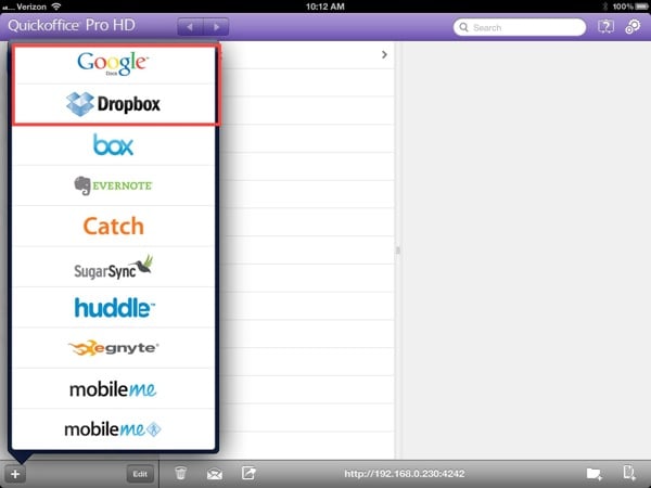 qofficepro.jpg Quick Office Pro HD on the iPad with Google Docs and Dropbox support