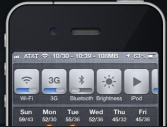 quick settings iPhone iOS 6
