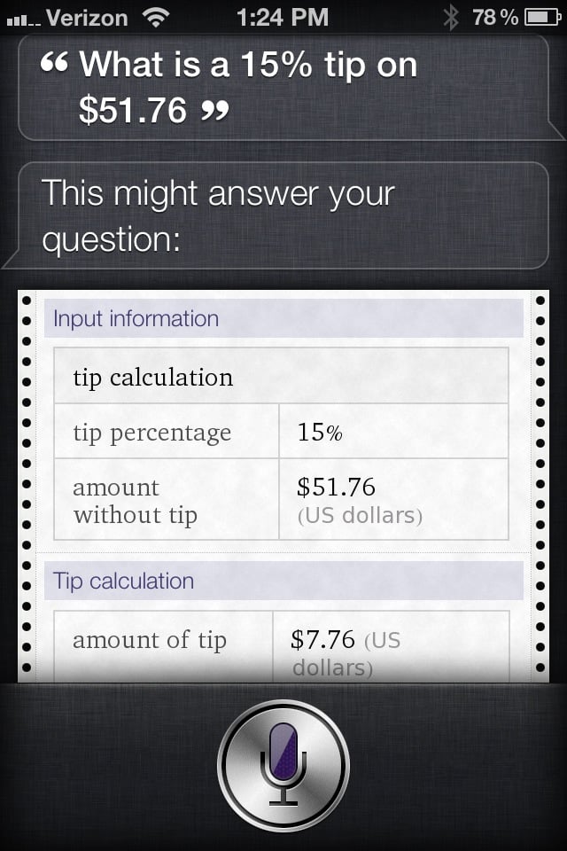 Calculate Tip - Split Tip - Siri 1