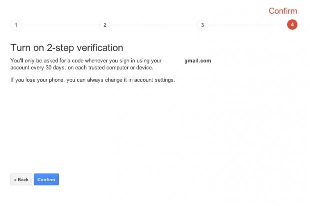 Google 2-step Authentification 5