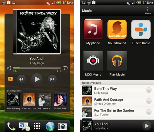 HTC One X Music App