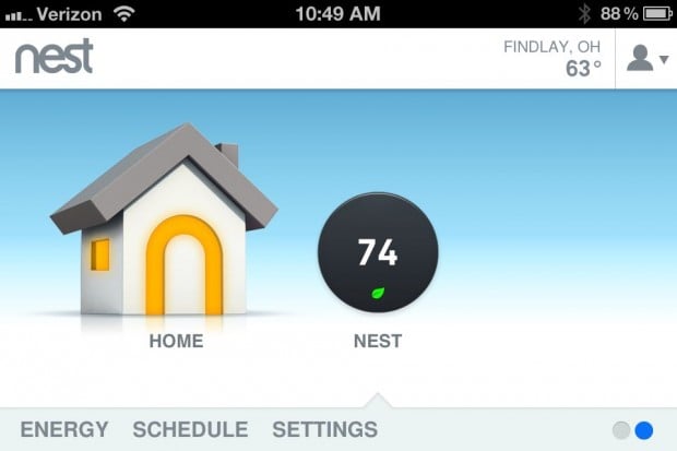 Nest Learning Thermostat - iPhone app