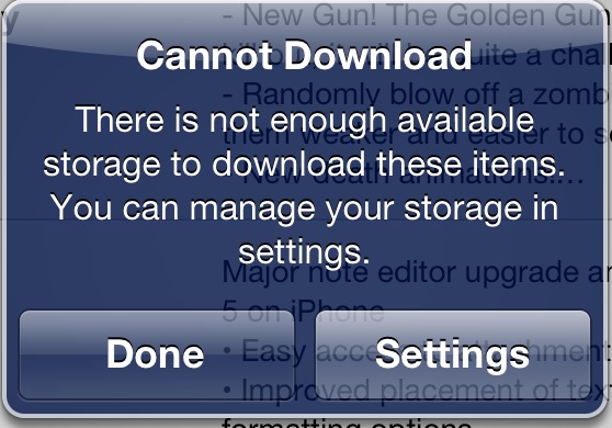 No Storage iPhone