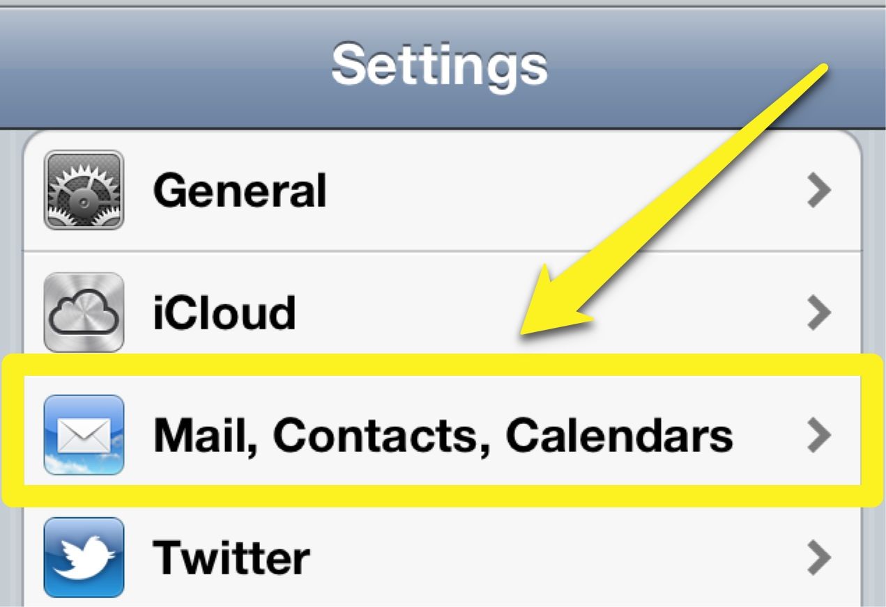 Mail, Contacts, Calendars
