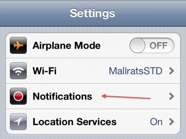 Remove app from notification center iPhone